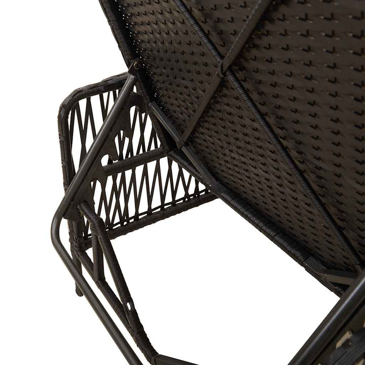 Liggestol med pude 2 pcs Sort 35 x 35 x 32cm polyrattan