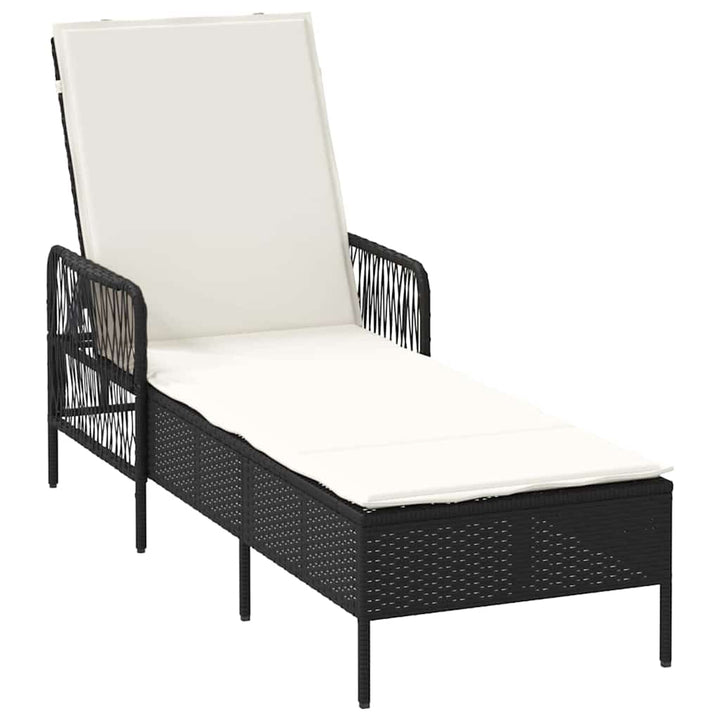 Liggestol med pude 2 pcs Sort 35 x 35 x 32cm polyrattan
