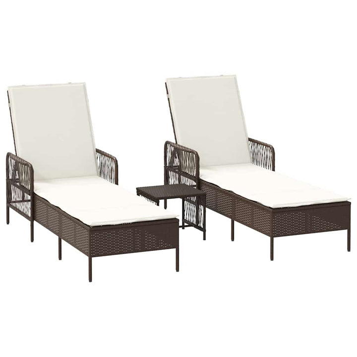 Liggestol med pude 2 pcs Brun 35 x 35 x 32cm polyrattan