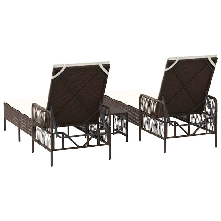 Liggestol med pude 2 pcs Brun 35 x 35 x 32cm polyrattan
