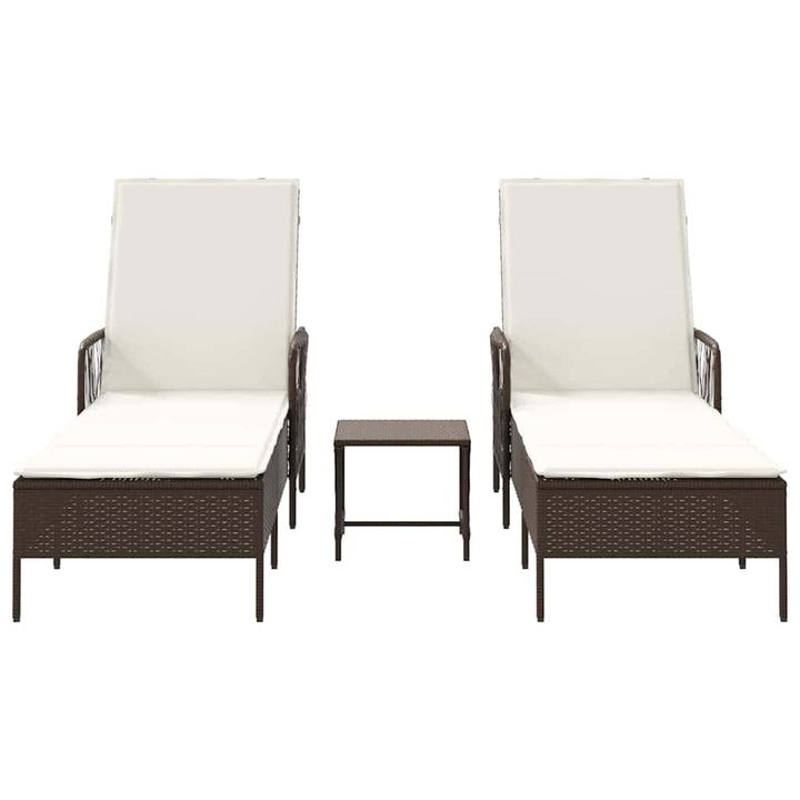 Liggestol med pude 2 pcs Brun 35 x 35 x 32cm polyrattan