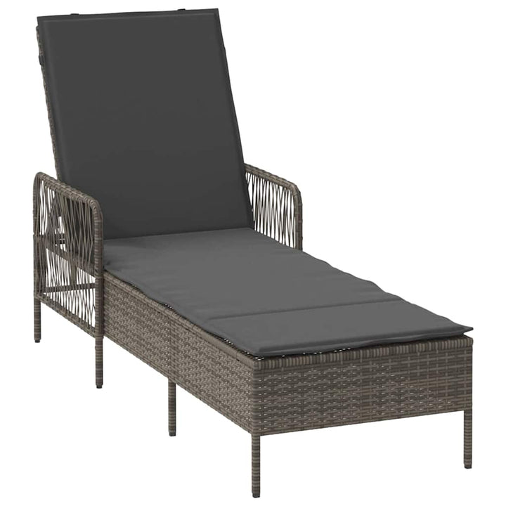 Liggestol med pude 2-person 2 pcs Grå 35 x 35 x 32cm polyrattan