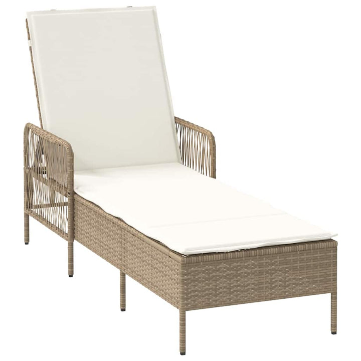 Liggestol med pude 2 pcs Beige 35 x 35 x 32cm polyrattan
