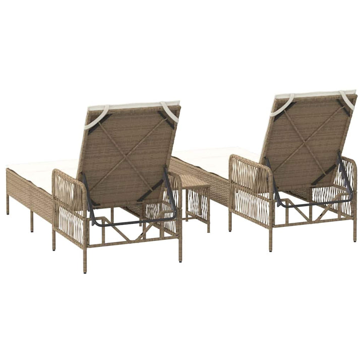 Liggestol med pude 2 pcs Beige 35 x 35 x 32cm polyrattan