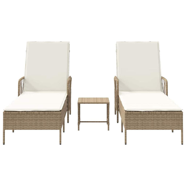 Liggestol med pude 2 pcs Beige 35 x 35 x 32cm polyrattan
