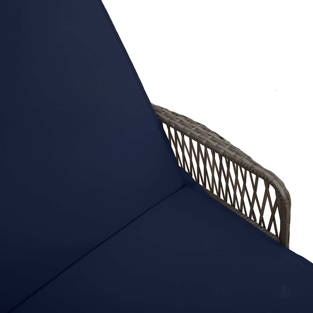 Liggestol med pude 2-person 2 pcs Grå 35 x 35 x 32cm polyrattan