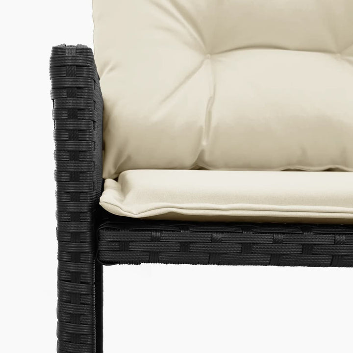 havesofa med bord og hynder L-formet polyrattan sort