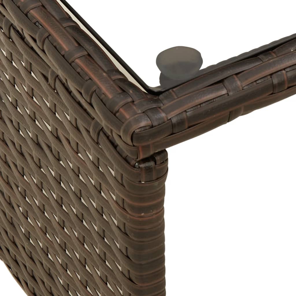 havesofa med bord og hynder L-formet polyrattan brun