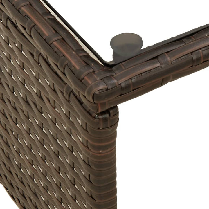 havesofa med bord og hynder L-formet polyrattan brun