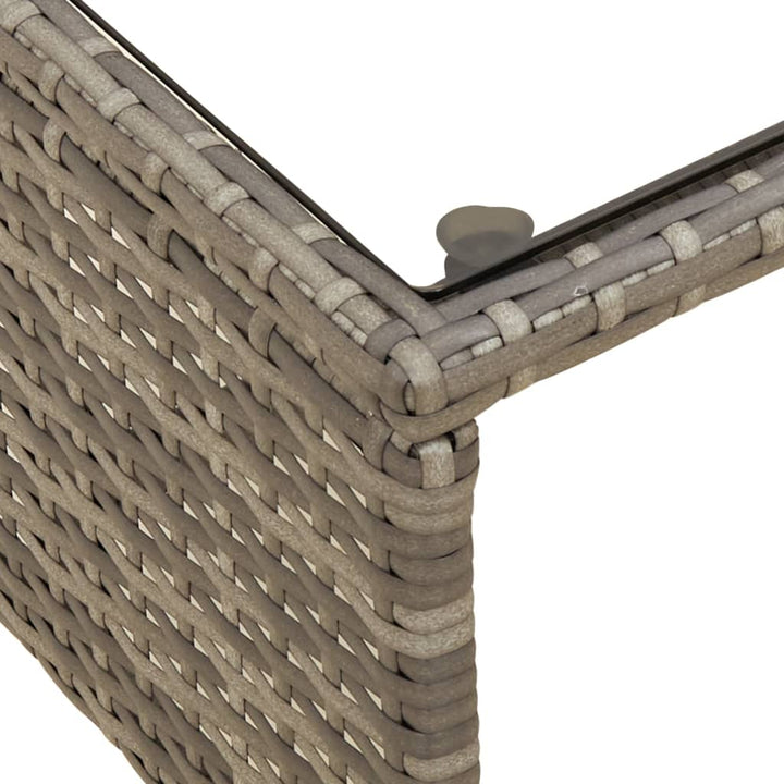 havesofa med bord og hynder L-formet polyrattan grå