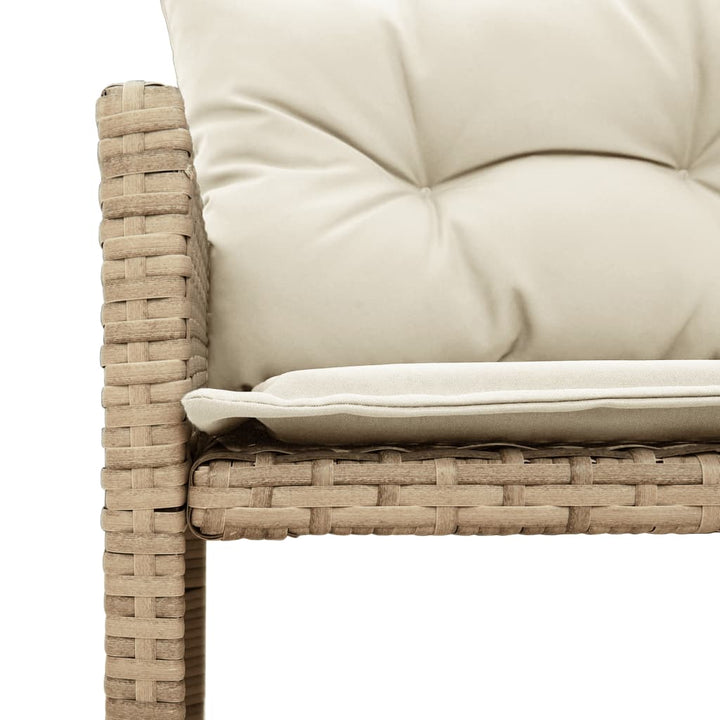 havesofa med bord og hynder L-formet polyrattan beige