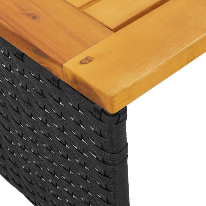 havesofa med bord og hynder L-formet polyrattan sort