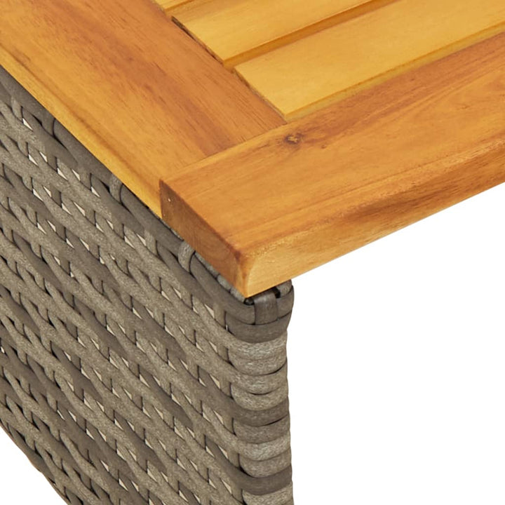 havesofa med bord og hynder L-formet polyrattan grå