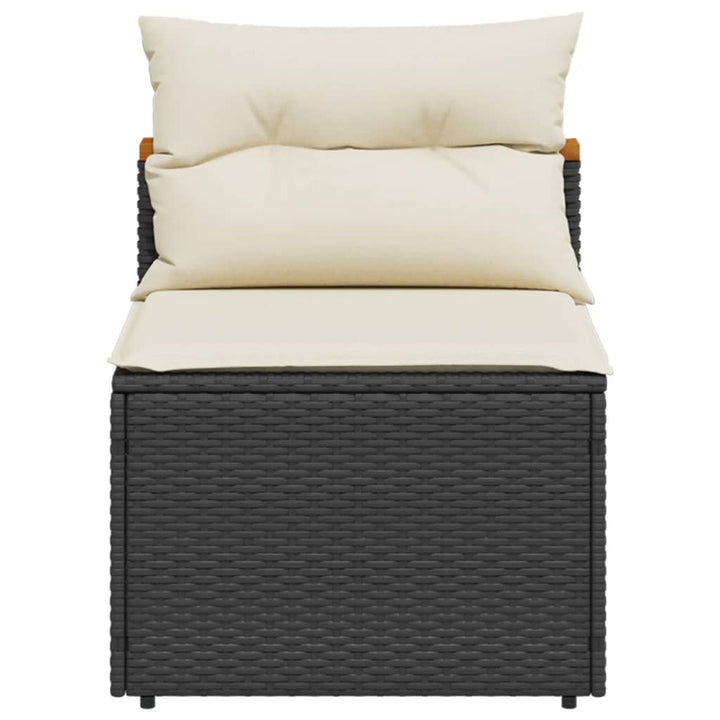 sofamoduler til haven 2 stk. med hynder polyrattan sort
