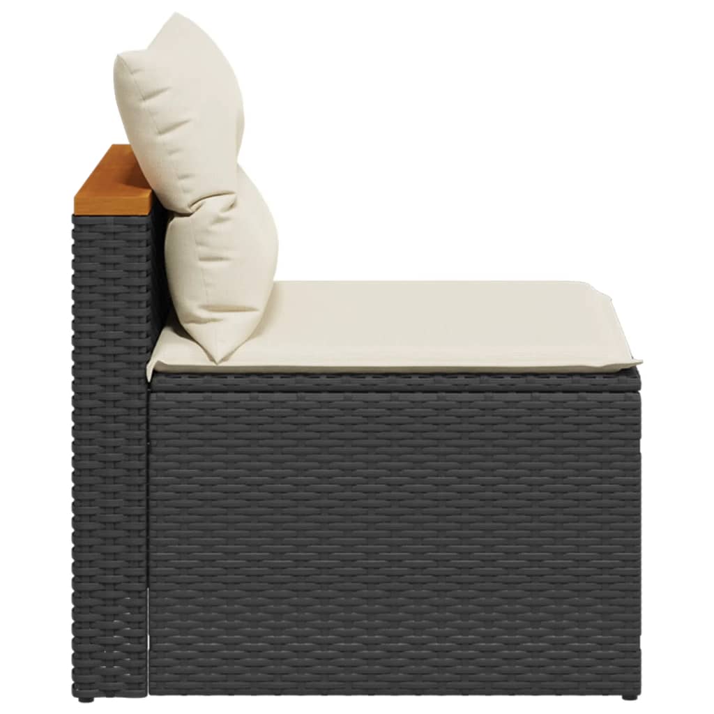 sofamoduler til haven 2 stk. med hynder polyrattan sort
