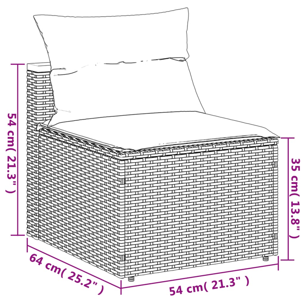 sofamoduler til haven 2 stk. med hynder polyrattan sort