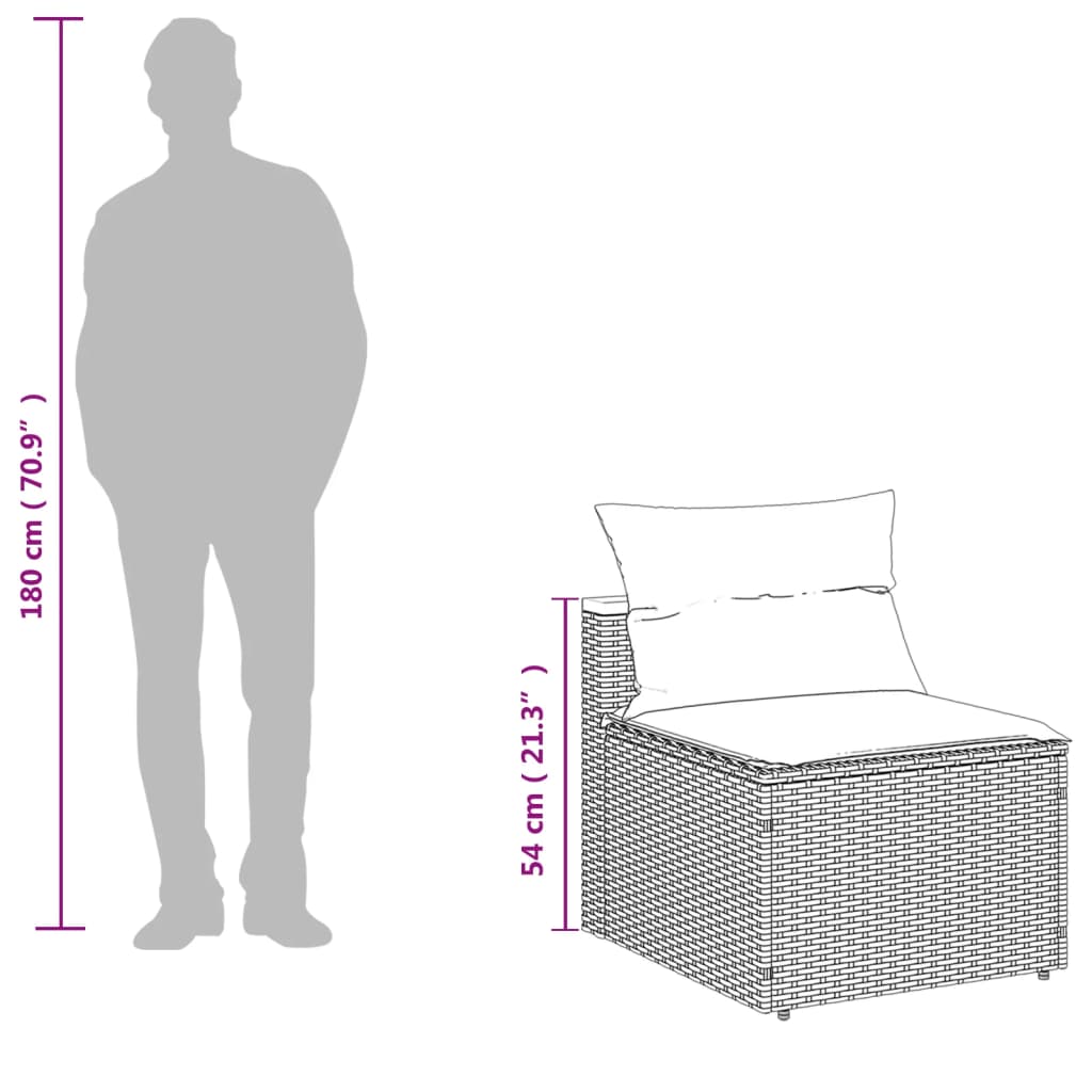 sofamoduler til haven 2 stk. med hynder polyrattan sort