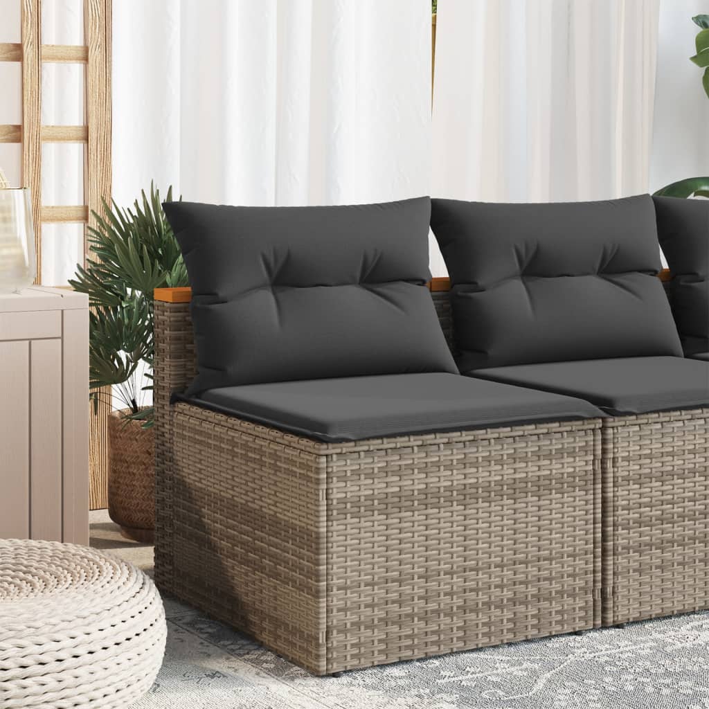 sofamoduler til haven 2 stk. med hynder polyrattan grå