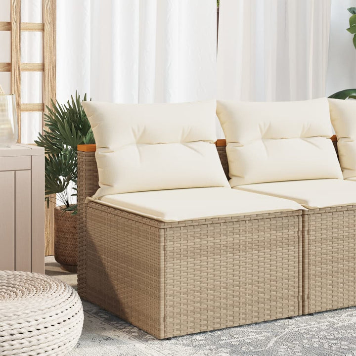 sofamoduler til haven 2 stk. med hynder polyrattan beige