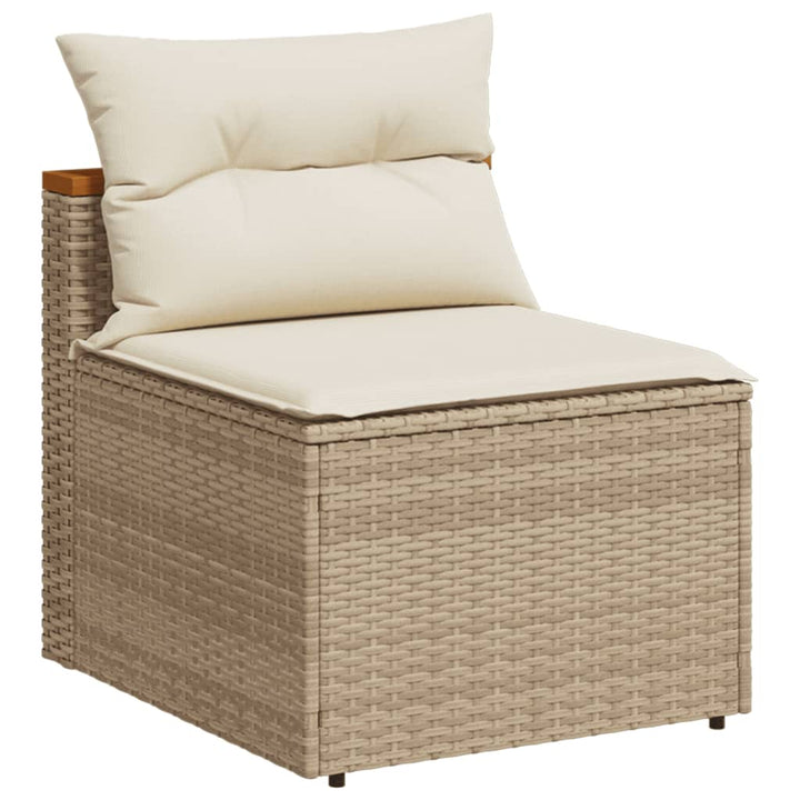 sofamoduler til haven 2 stk. med hynder polyrattan beige