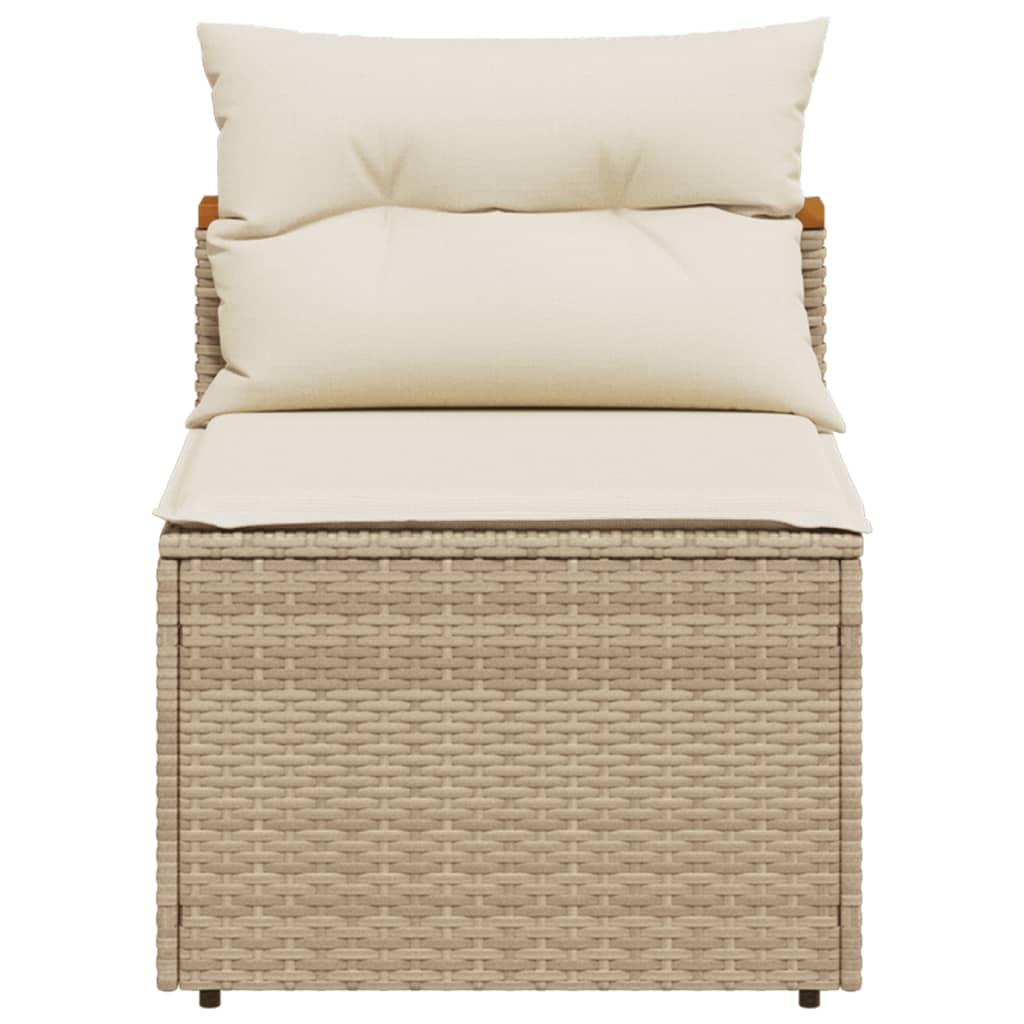 sofamoduler til haven 2 stk. med hynder polyrattan beige