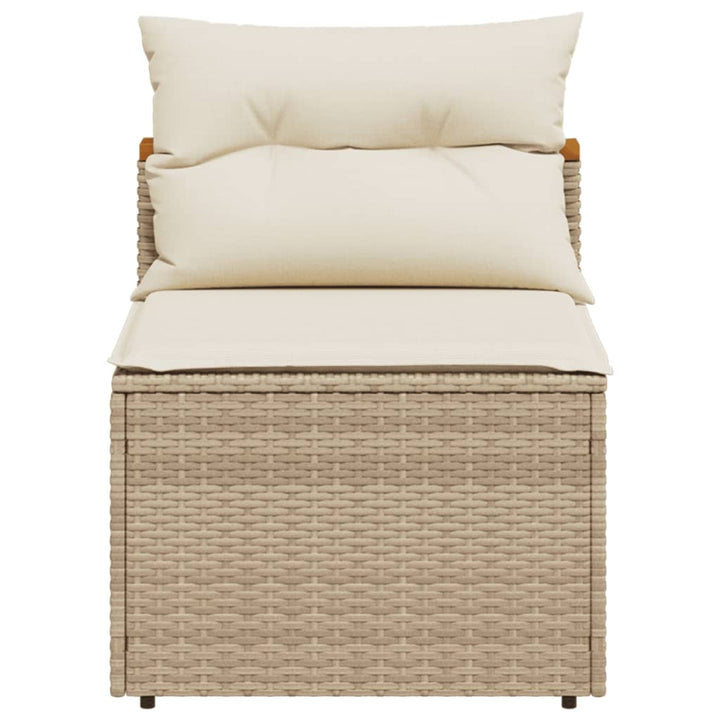 sofamoduler til haven 2 stk. med hynder polyrattan beige