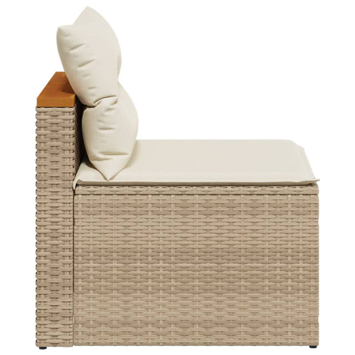 sofamoduler til haven 2 stk. med hynder polyrattan beige