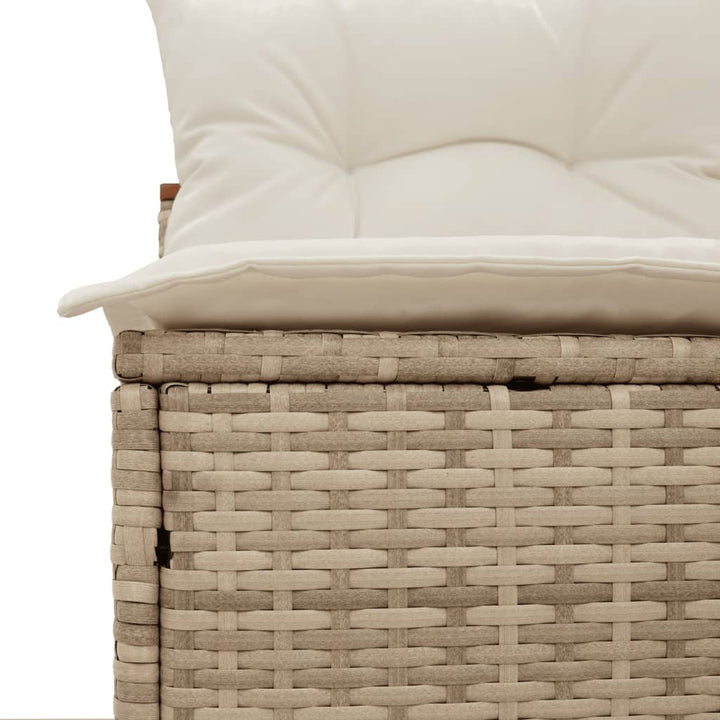sofamoduler til haven 2 stk. med hynder polyrattan beige