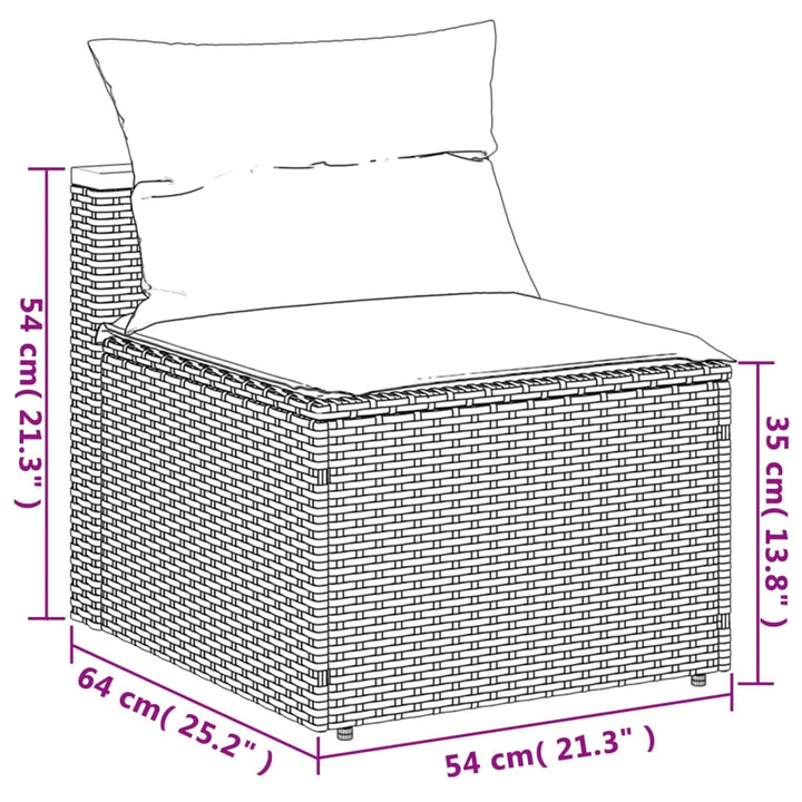 sofamoduler til haven 2 stk. med hynder polyrattan beige