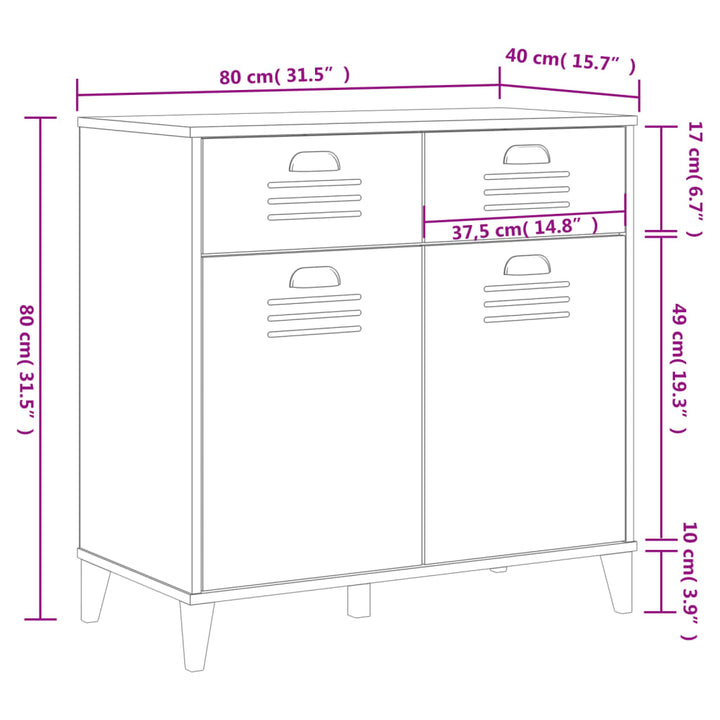 skænk VIKEN 80x40x80 cm konstrueret træ sort