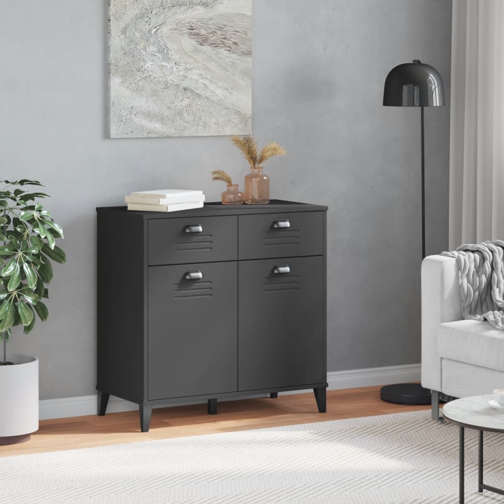 skænk VIKEN 80x40x80 cm konstrueret træ antracitgrå