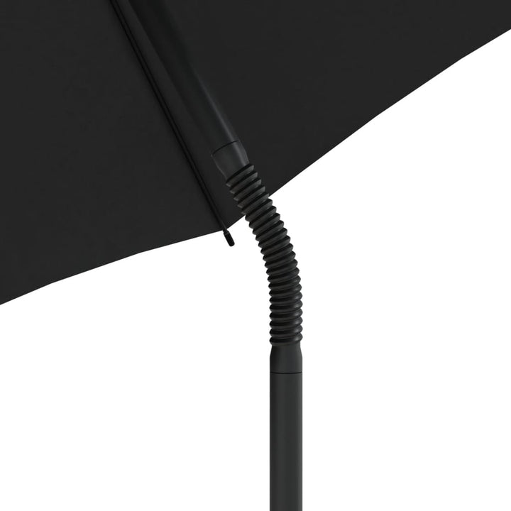 2-personers havesofa med parasol og skamler polyrattan lysegrå