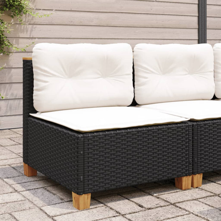 sofamodul til haven med hynder polyrattan sort