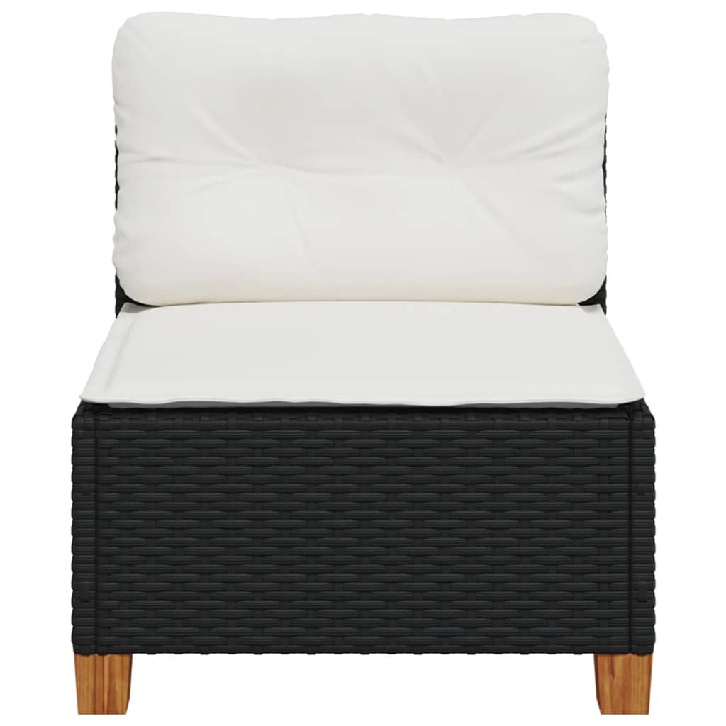sofamodul til haven med hynder polyrattan sort