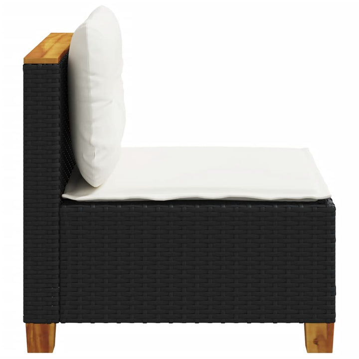 sofamodul til haven med hynder polyrattan sort