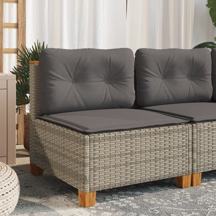 sofamodul til haven med hynder polyrattan grå