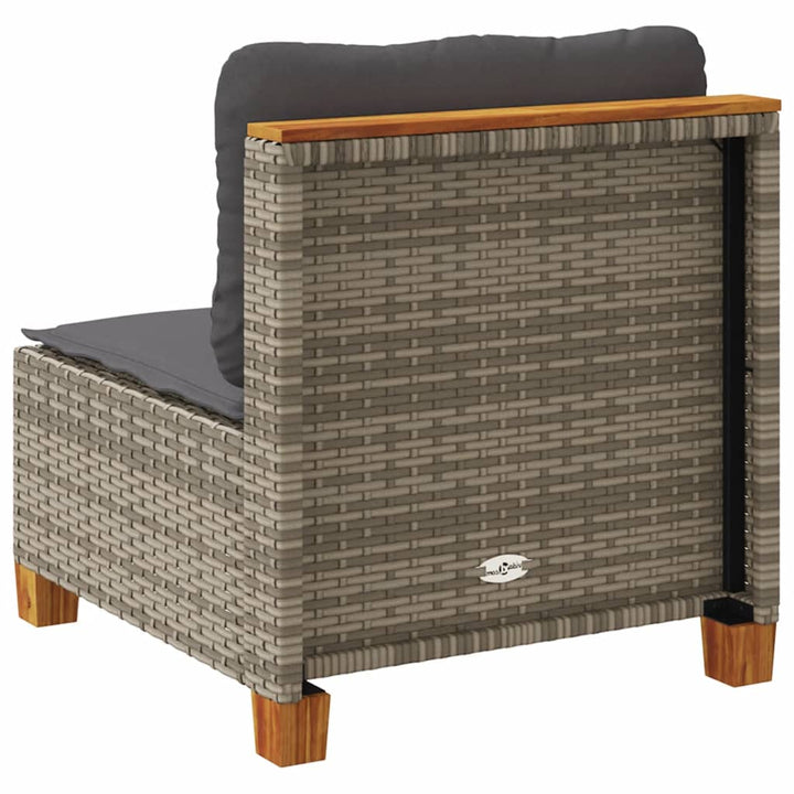 sofamodul til haven med hynder polyrattan grå