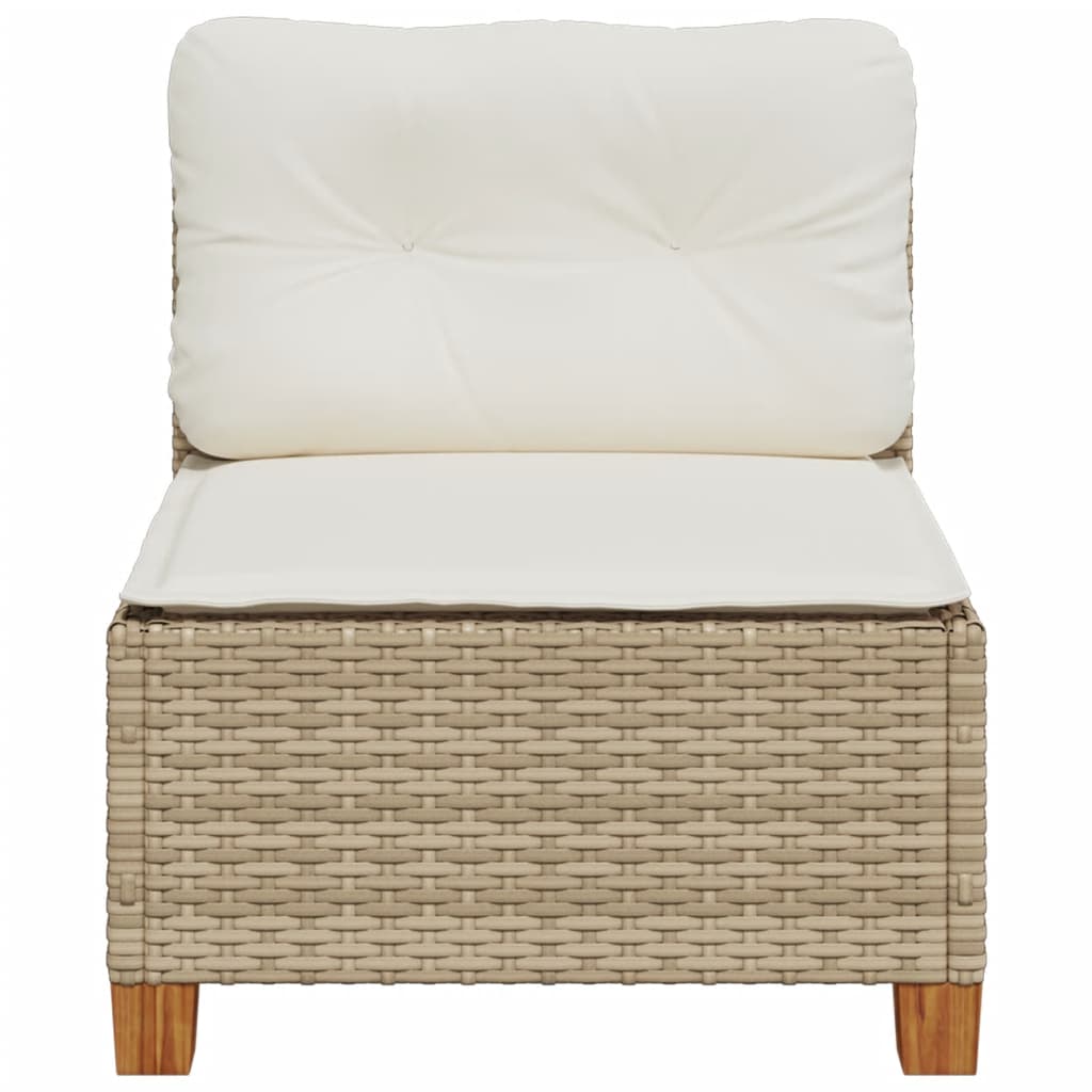 sofamodul til haven med hynder polyrattan beige