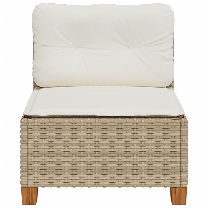 sofamodul til haven med hynder polyrattan beige