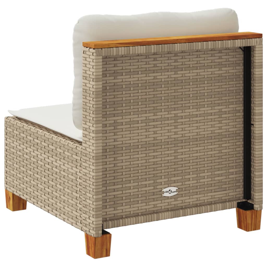 sofamodul til haven med hynder polyrattan beige