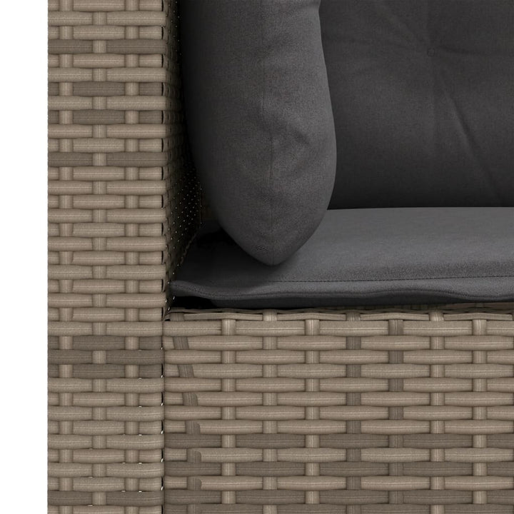 hjørnemoduler til havesofa 2 stk. med hynder polyrattan grå