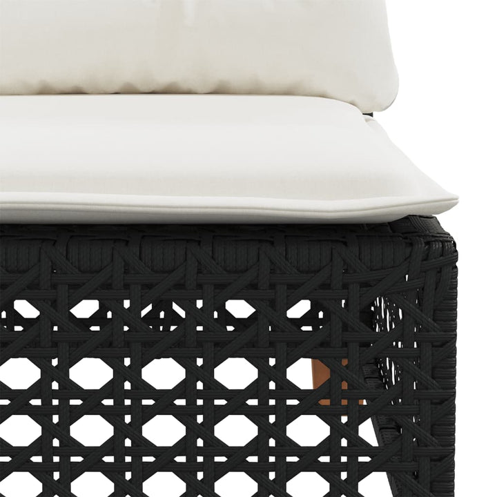 hjørnemodul til havesofa med hynder polyrattan sort