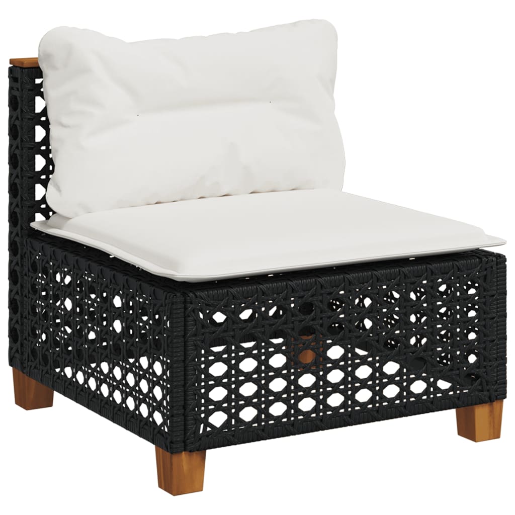 sofamodul til haven med hynder polyrattan sort