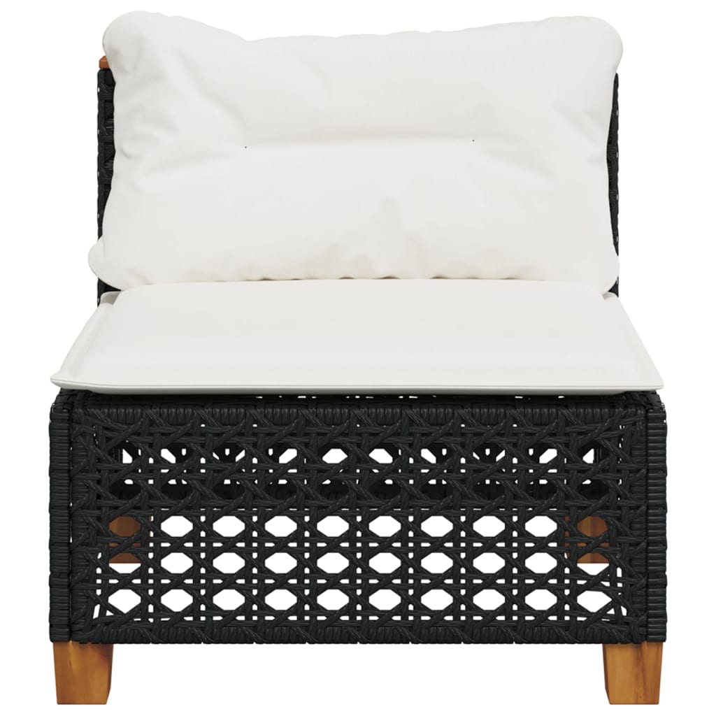 sofamodul til haven med hynder polyrattan sort