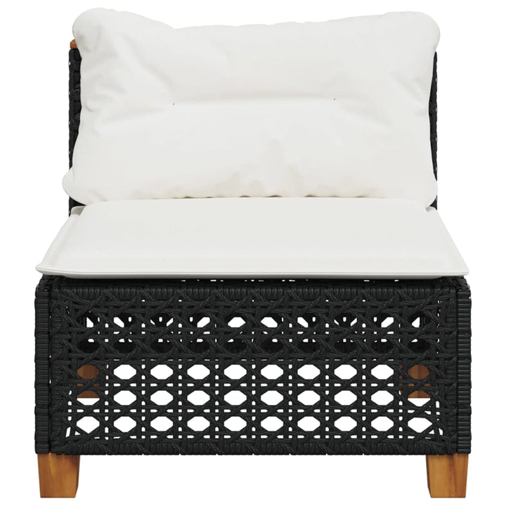 sofamodul til haven med hynder polyrattan sort