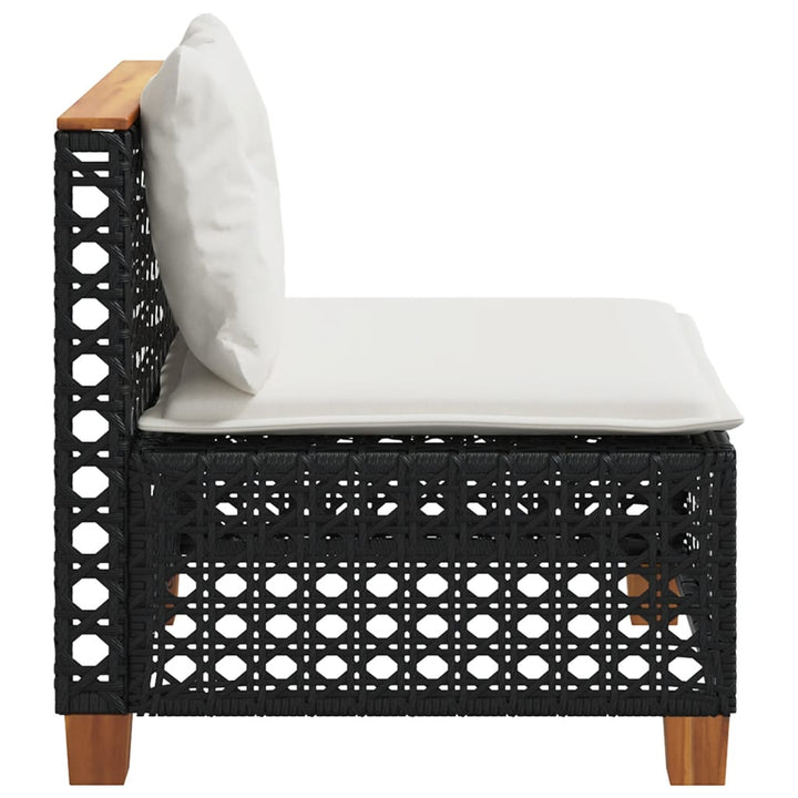 sofamodul til haven med hynder polyrattan sort