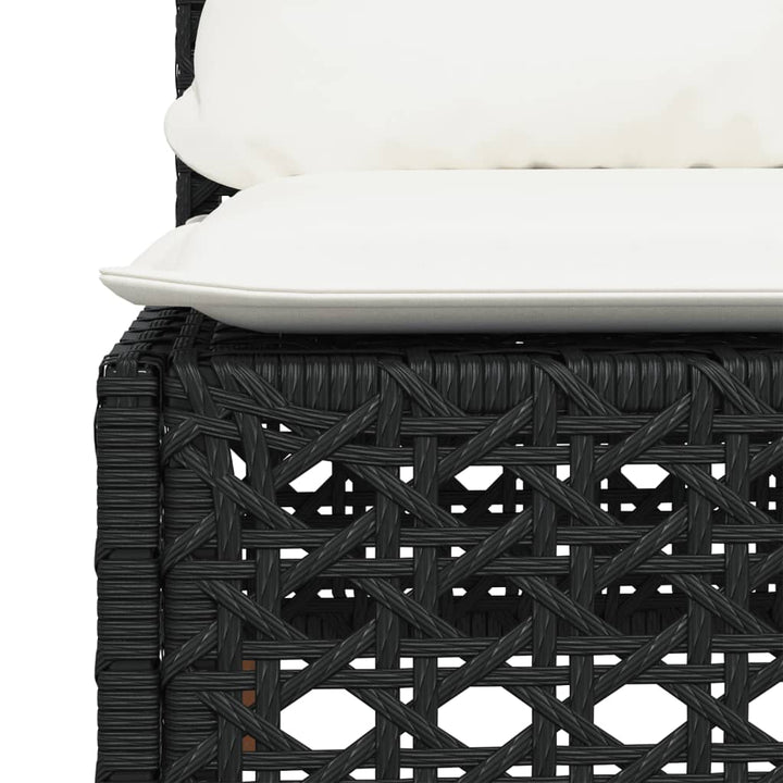 sofamodul til haven med hynder polyrattan sort