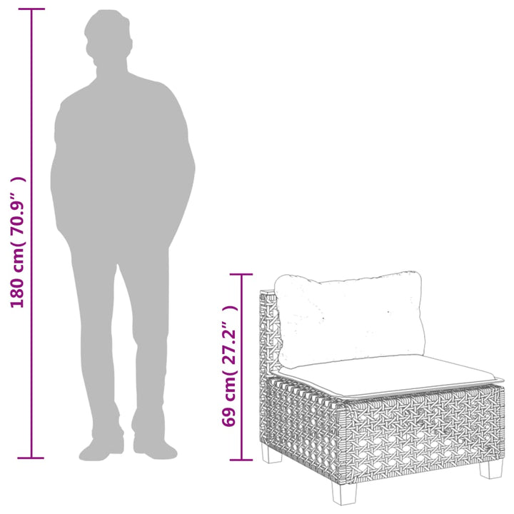 sofamodul til haven med hynder polyrattan sort