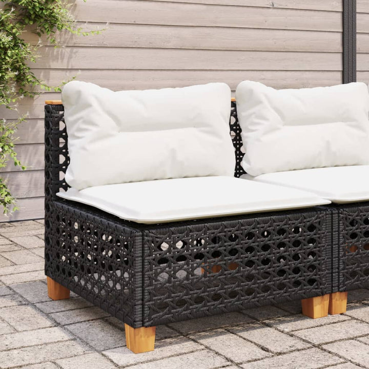 sofamodul til haven med hynder polyrattan sort