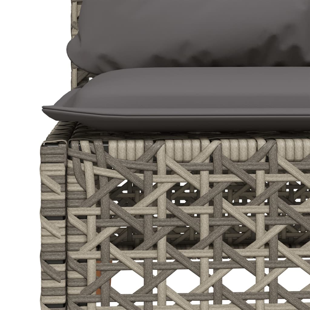 sofamodul til haven med hynder polyrattan grå